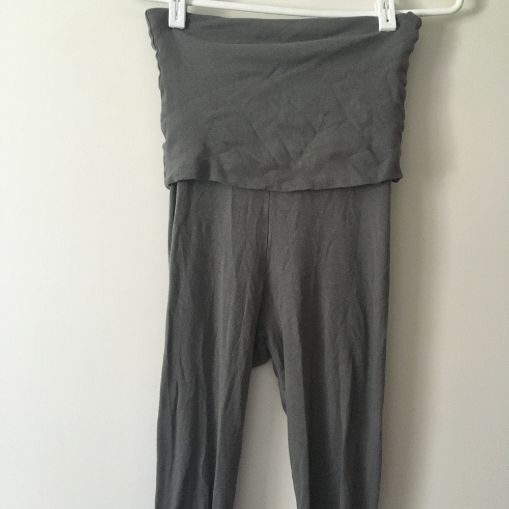 Complex Geometries Grey Cotton Scrunch Fold Over Waist Leggings XS